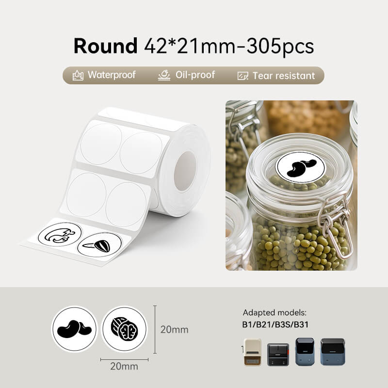 NIIMBOT Round Label Tape for B21, B1, B3S-15