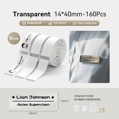 NIIMBOT Transparent Label Tape for D11, D110, D101-17