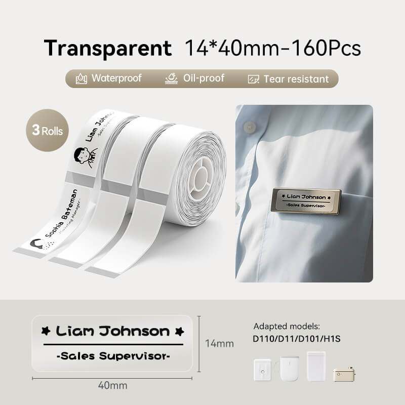NIIMBOT Transparent Label Tape for D11, D110, D101-17