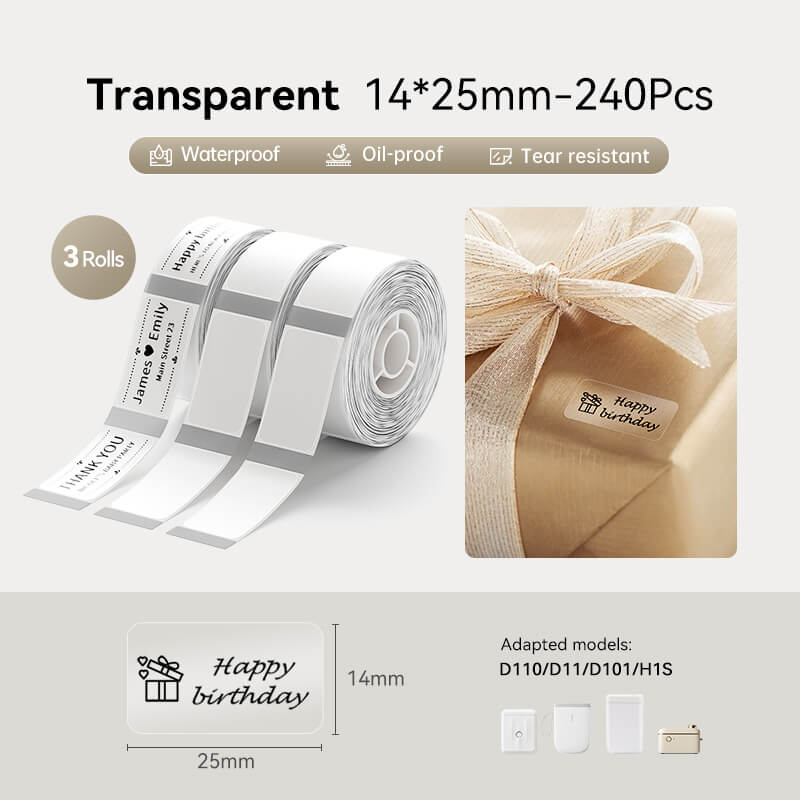 NIIMBOT Transparent Label Tape for D11, D110, D101-15