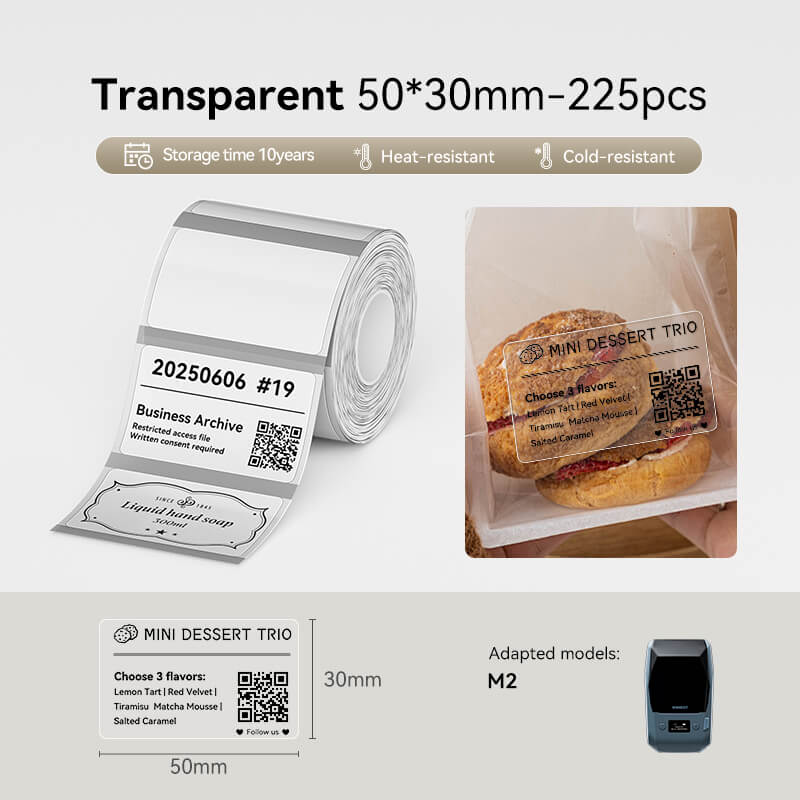 NIIMBOT Thermal Transfer Label Printer Labels for M2, M3-28