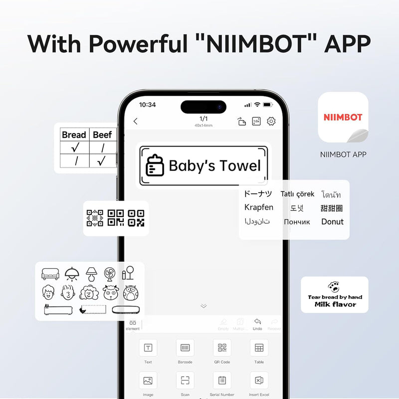 NIIMBOT B1 Label Maker Machine, 2 Inch Bluetooth Thermal Label Printer, Easy to Use-2