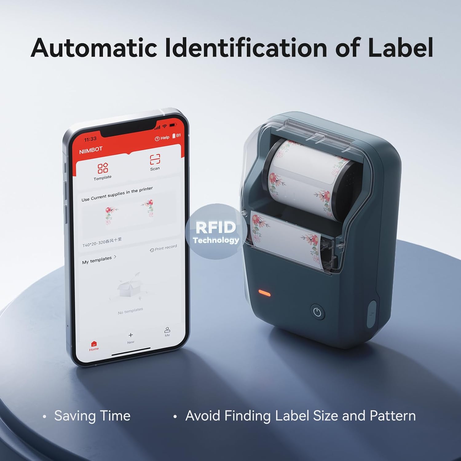 NIIMBOT B1 Label Maker Machine, 2 Inch Bluetooth Thermal Label Printer, Easy to Use-3