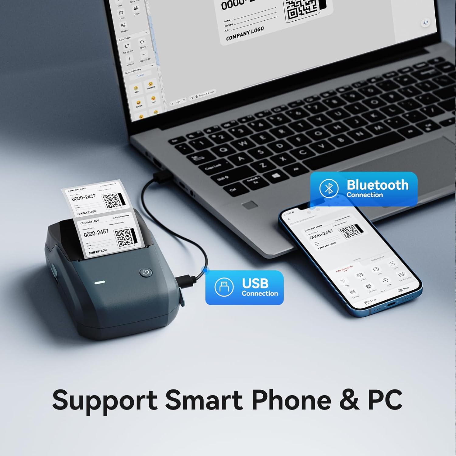 NIIMBOT B1 Label Maker Machine, 2 Inch Bluetooth Thermal Label Printer, Easy to Use-5