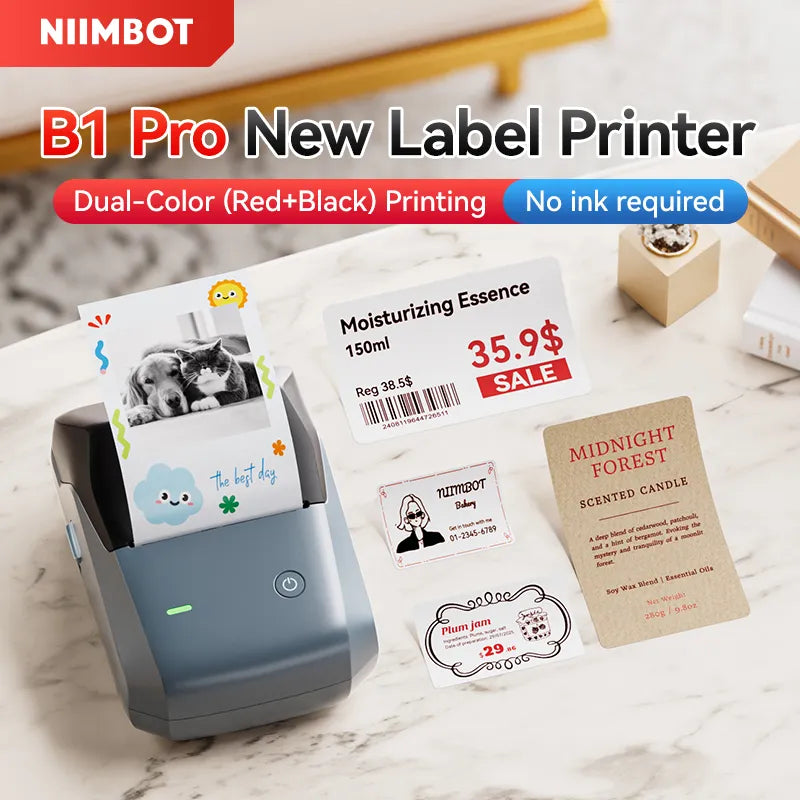 NIIMBOT B1 Pro Label Maker, 300DPI HD Label Printer, Ideal for Notes, Photos, Study and Work-5