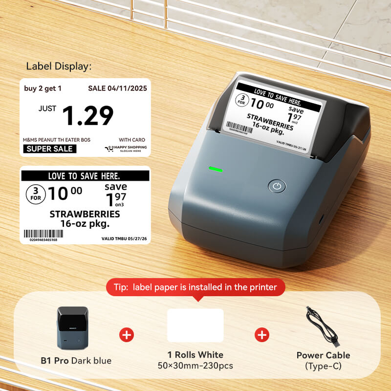 NIIMBOT B1 Pro Label Maker, 300DPI HD Label Printer, Ideal for Notes, Photos, Study and Work-2