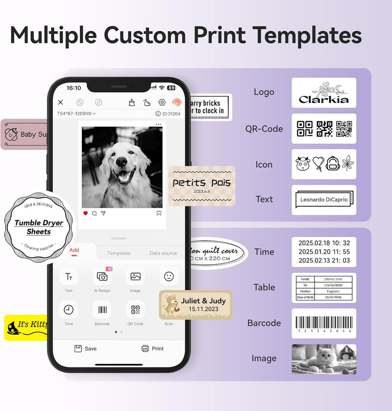 NIIMBOT B21 Pro Label Maker Machine, 2 Inch Bluetooth Mini Thermal Printer Compatible with Android and iOS, Sticker Maker for Crafts, Printing Photos-6
