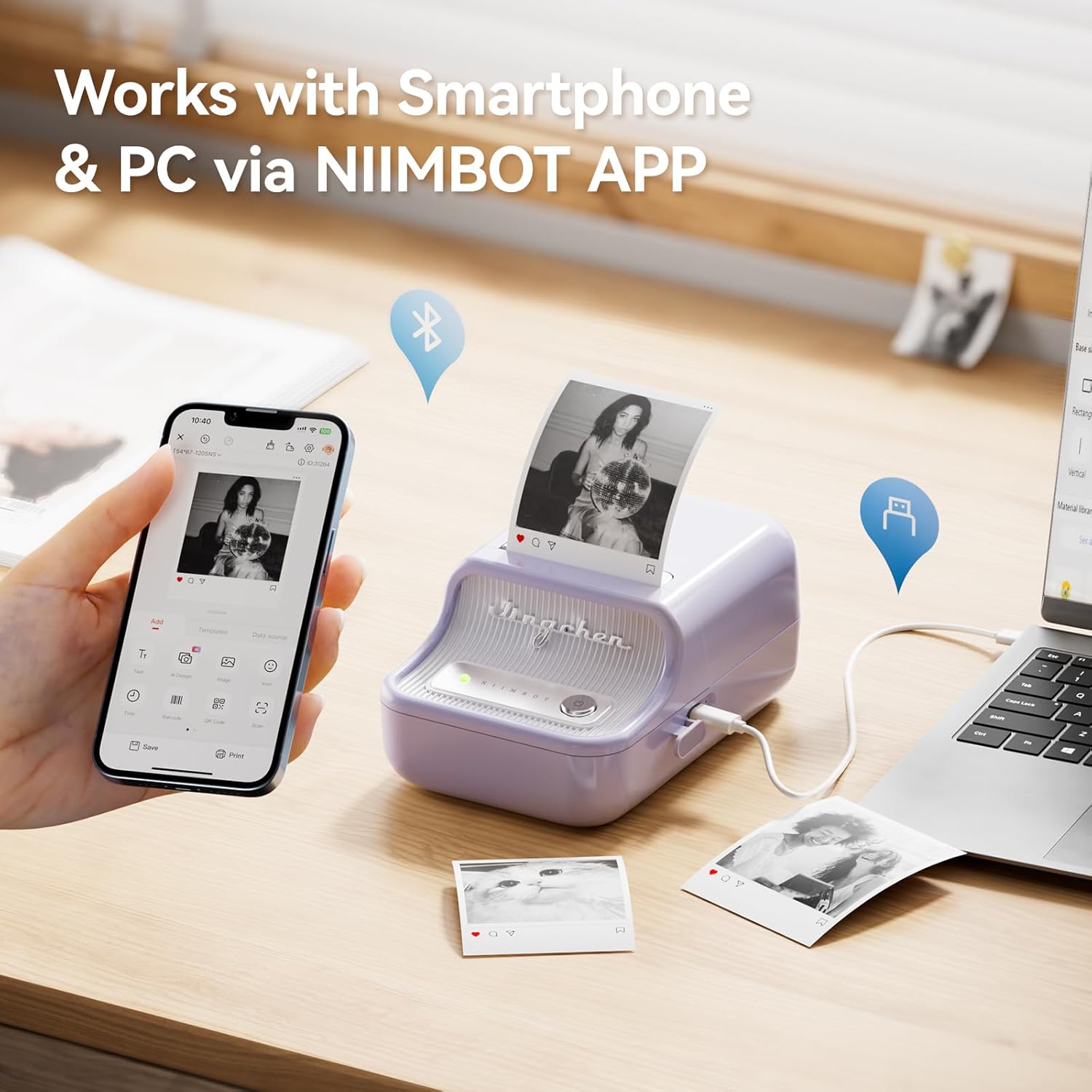 NIIMBOT B21 Pro Label Maker Machine, 2 Inch Bluetooth Mini Thermal Printer Compatible with Android and iOS, Sticker Maker for Crafts, Printing Photos-7
