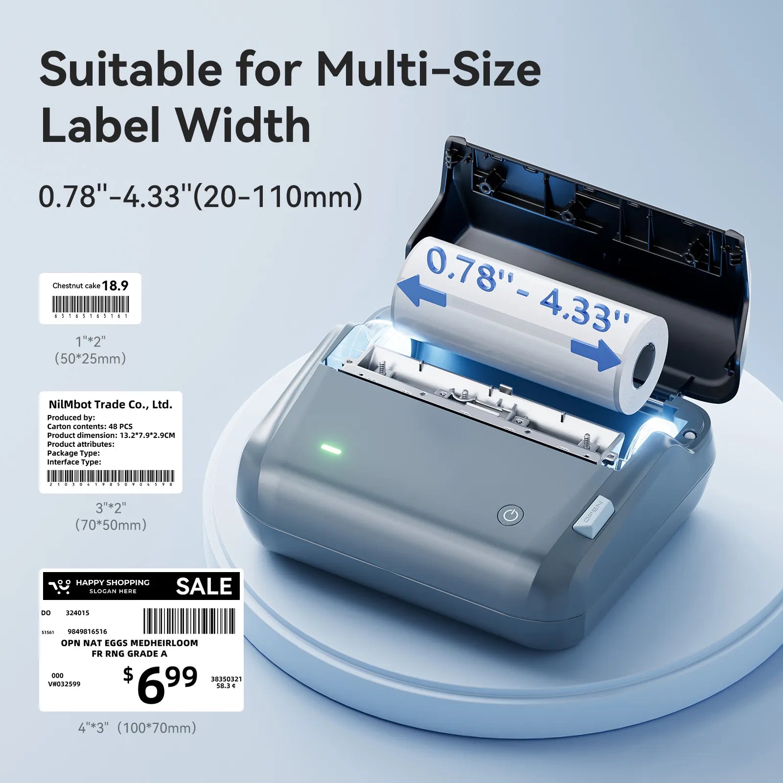 NIIMBOT B4 Inkless Thermal Label Maker for Shipping Label, Idea for bussiness&offices