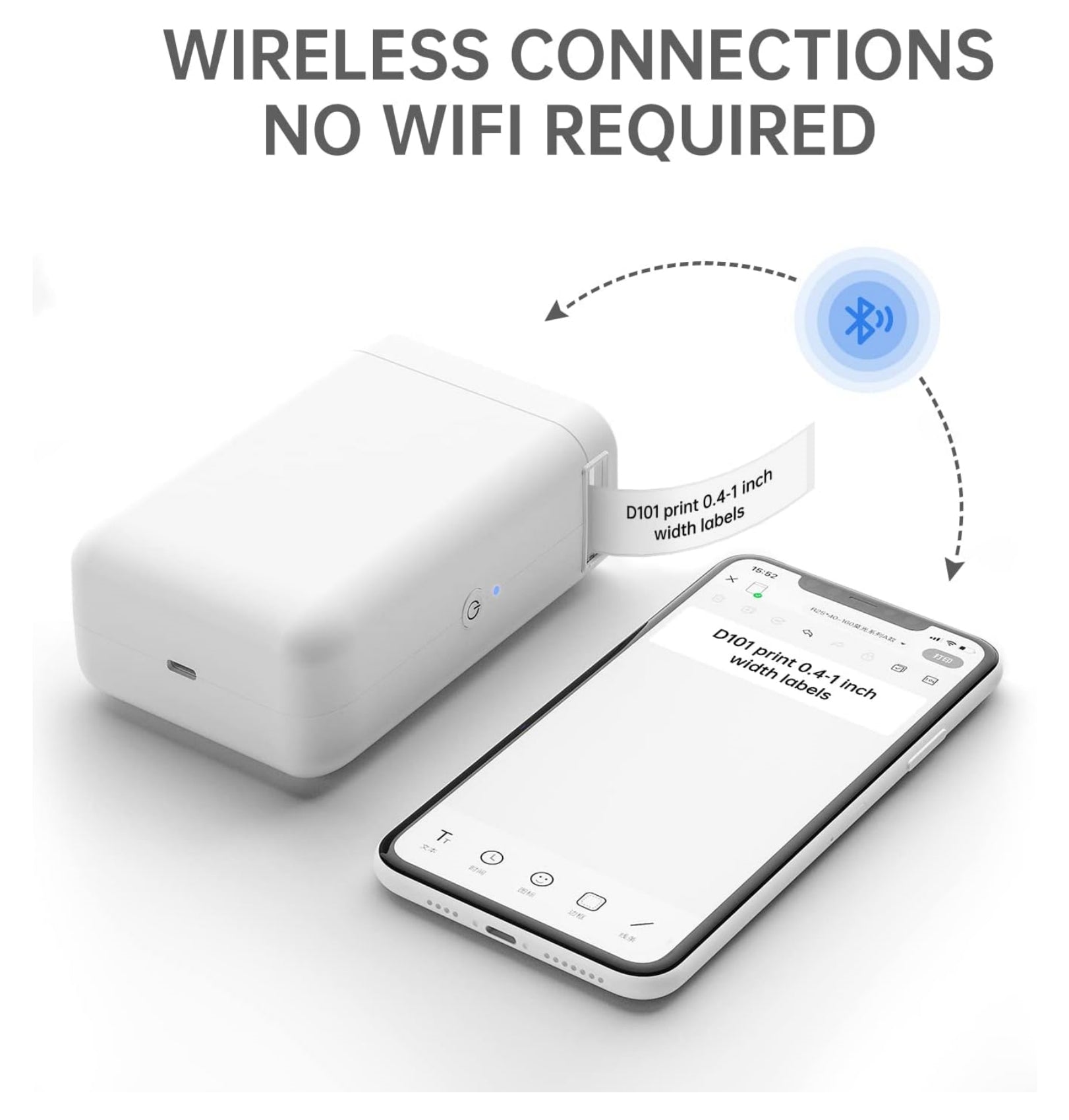 NIIMBOT Label Maker Machine with Tape D101 Label Printer 0.5 to 1 Inch Wide Wireless Connection-5