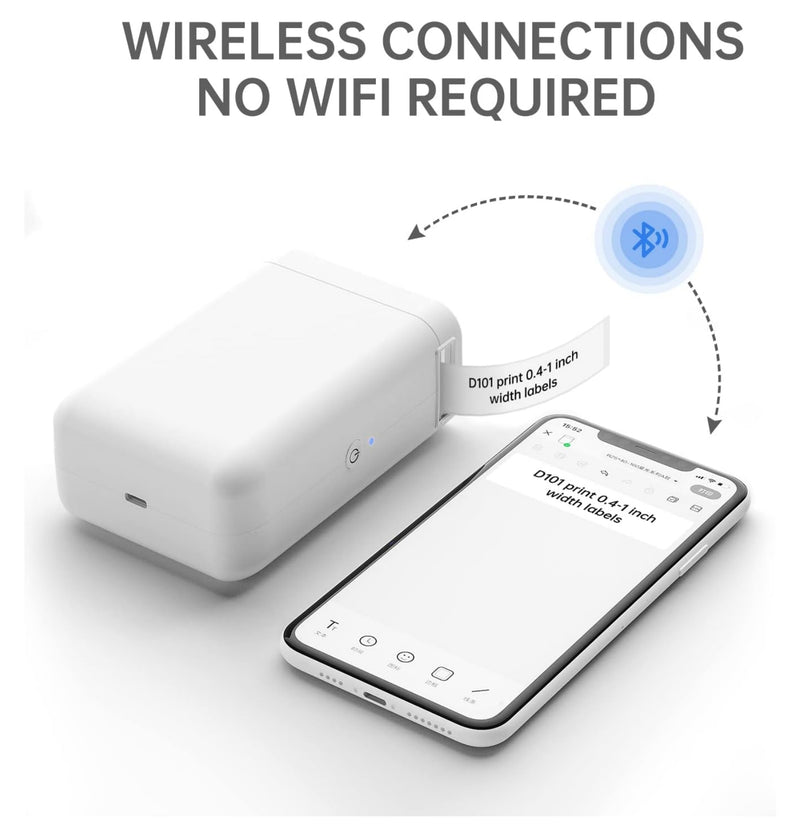 NIIMBOT Label Maker Machine with Tape D101 Label Printer 0.5 to 1 Inch Wide Wireless Connection-5