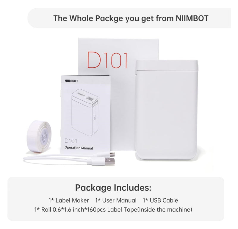 NIIMBOT Label Maker Machine with Tape D101 Label Printer 0.5 to 1 Inch Wide Wireless Connection-7