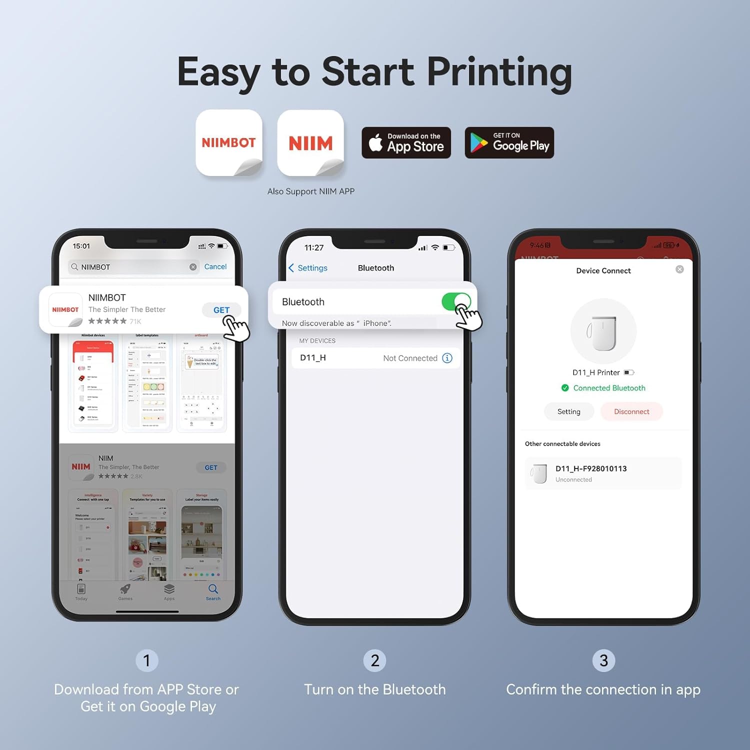 NIIMBOT D11 Upgraded Label Maker with Tape,300DPI Bluetooth Portable Thermal Sticker Maker-3