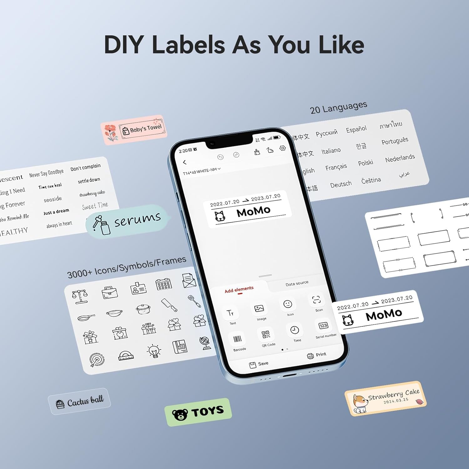 NIIMBOT D11 Upgraded Label Maker with Tape,300DPI Bluetooth Portable Thermal Sticker Maker-5