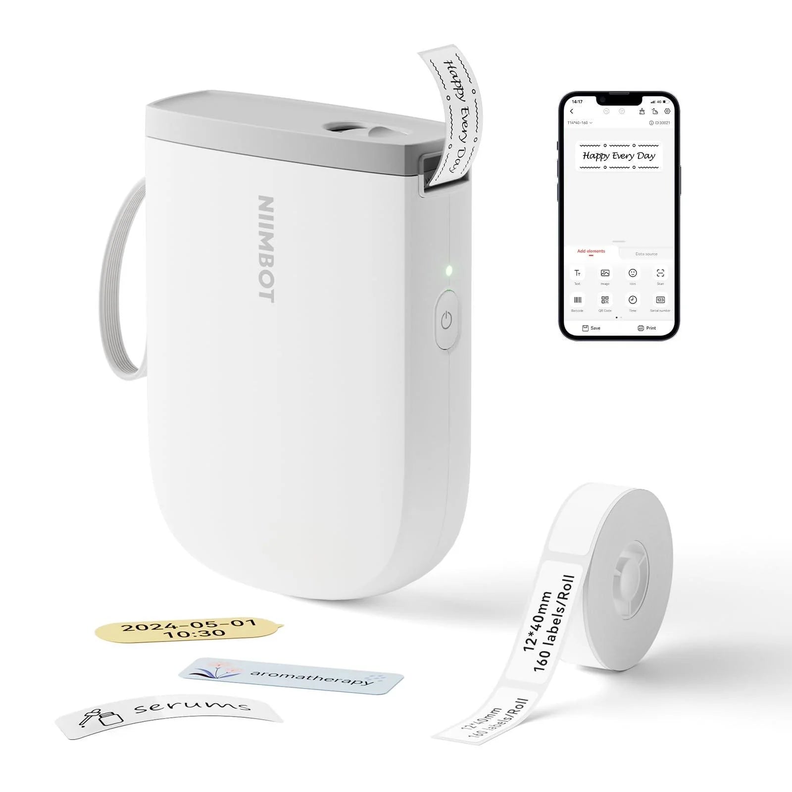 NIIMBOT D11 Upgraded Label Maker with Tape,300DPI Bluetooth Portable Thermal Sticker Maker-1