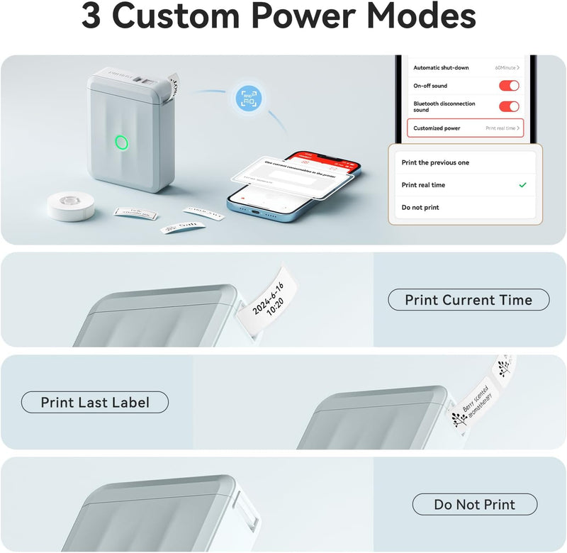 NIIMBOT D110 Upgraded Mini Label Maker, Bluetooh Thermal Inkless Sticker Printer-3