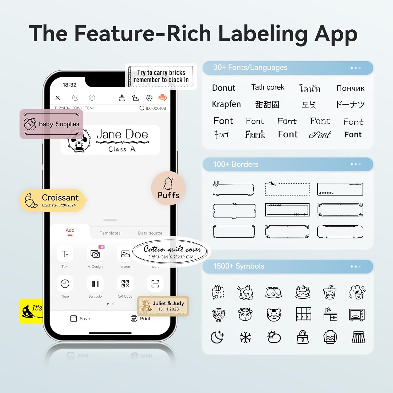 NIIMBOT D110 Upgraded Mini Label Maker, Bluetooh Thermal Inkless Sticker Printer-6