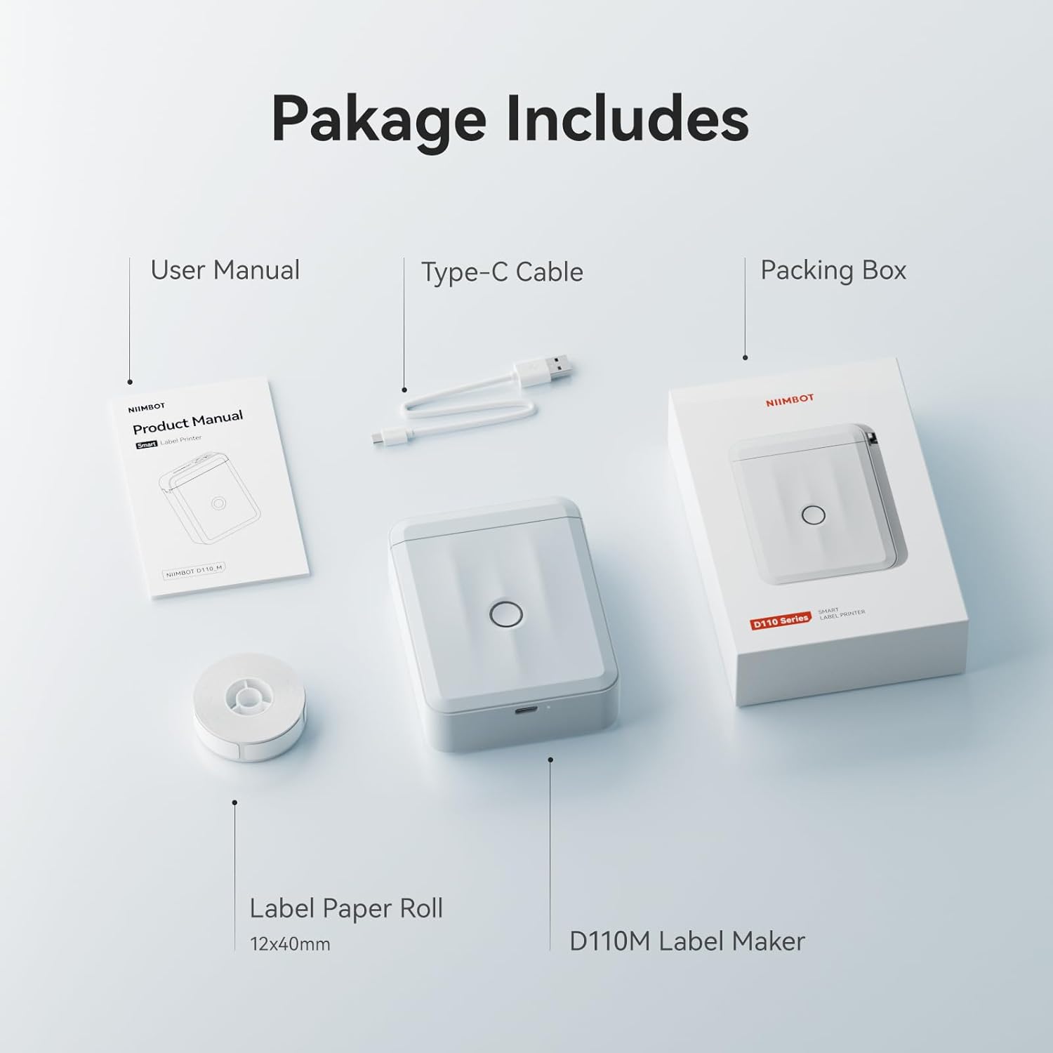 NIIMBOT D110 Upgraded Mini Label Maker, Bluetooh Thermal Inkless Sticker Printer-4