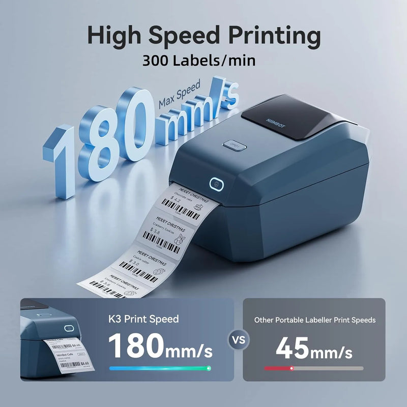 NIIMBOT K3 Label Printer, 3 Inch Label Maker with High-Speed, Bluetooth and USB Connection-4