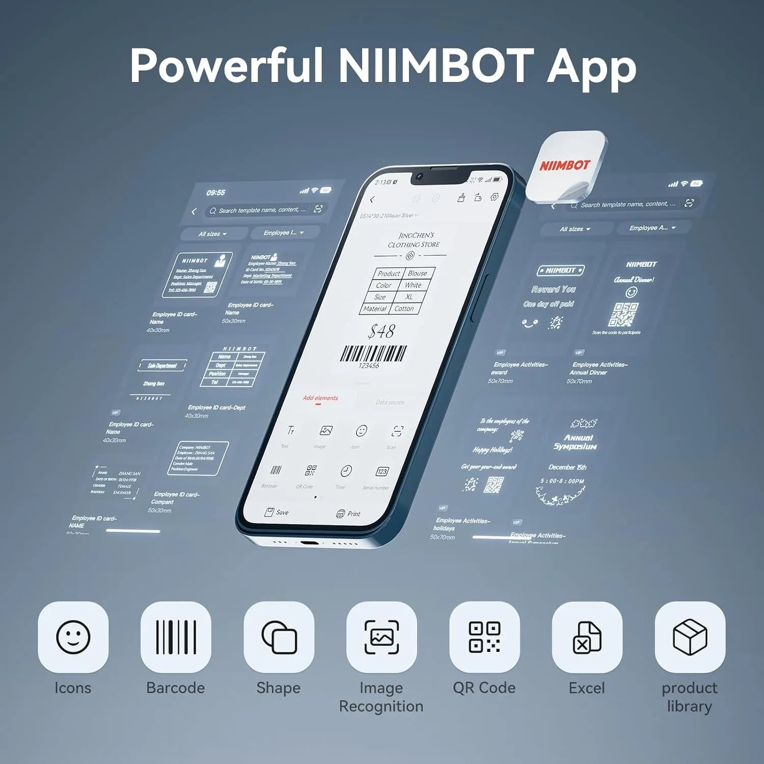 NIIMBOT K3 Label Printer, 3 Inch Label Maker with High-Speed, Bluetooth and USB Connection-6