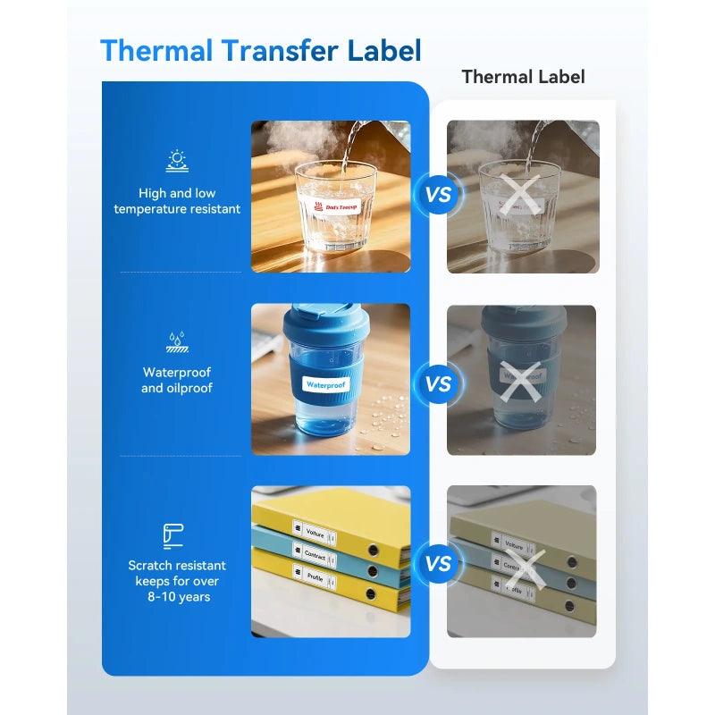 NIIMBOT M3 Label Maker Machine with Tape, 3'' Bluetooth Thermal Transfer Sticker Printer-8
