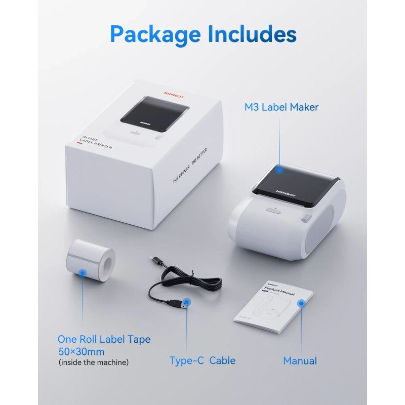 NIIMBOT M3 Label Maker Machine with Tape, 3'' Bluetooth Thermal Transfer Sticker Printer-9