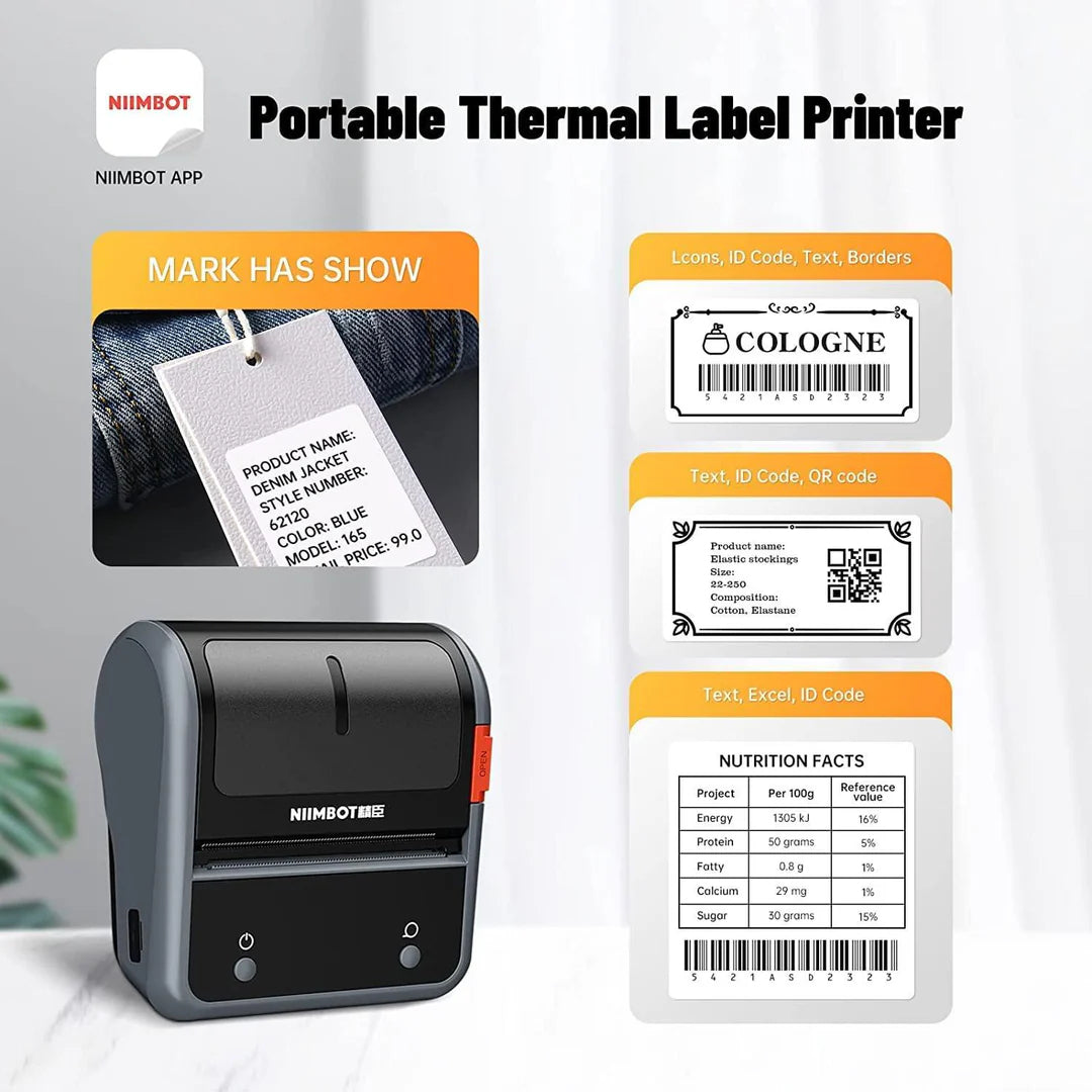 NIIMBOT B3S Thermal Label Printer - Streamline Labeling and Receipt Printing-3