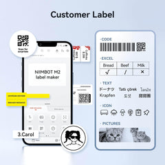 NIIMBOT Thermal Transfer Label Printer Labels for M2, M3-6
