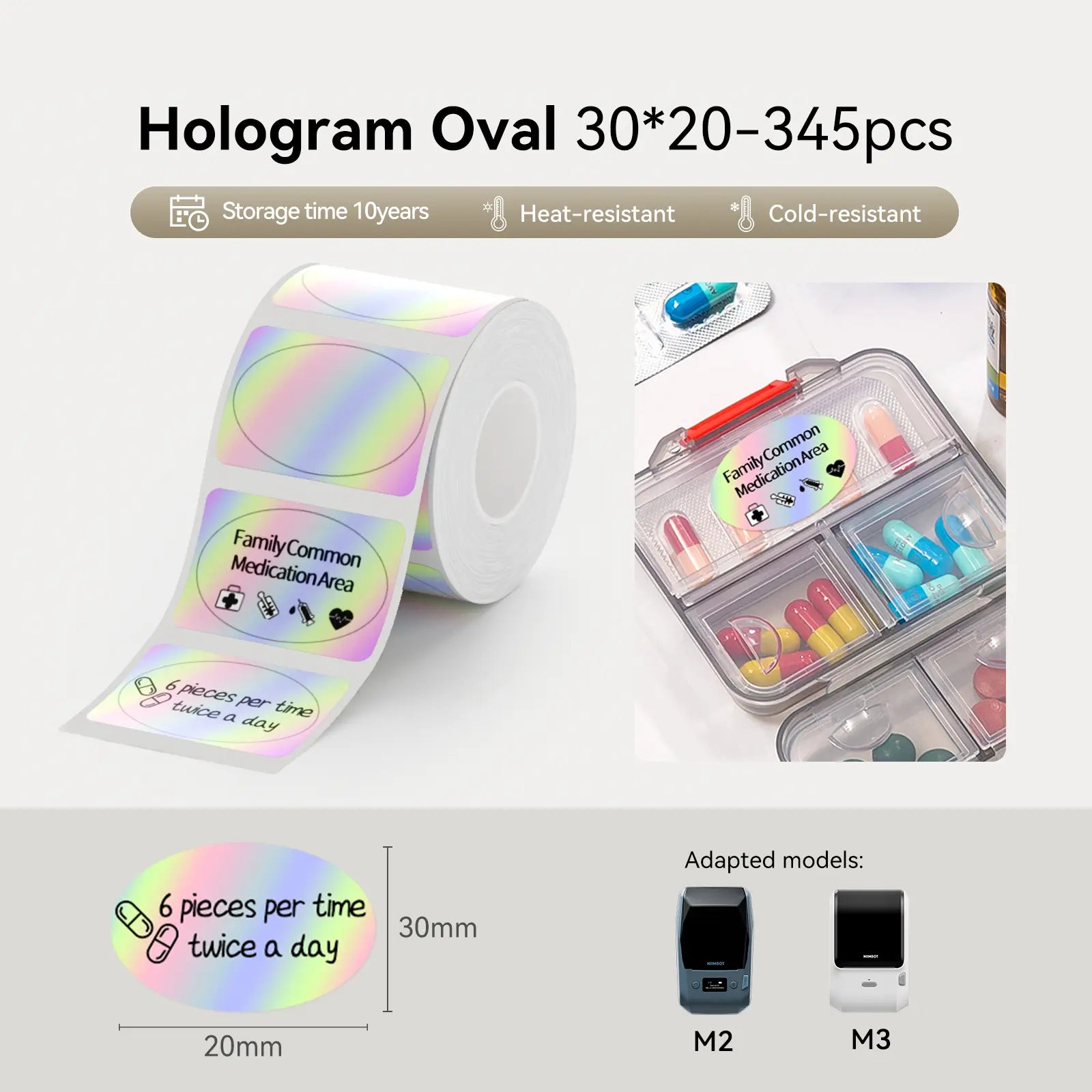 NIIMBOT Thermal Transfer Label Printer Labels for M2, M3-52