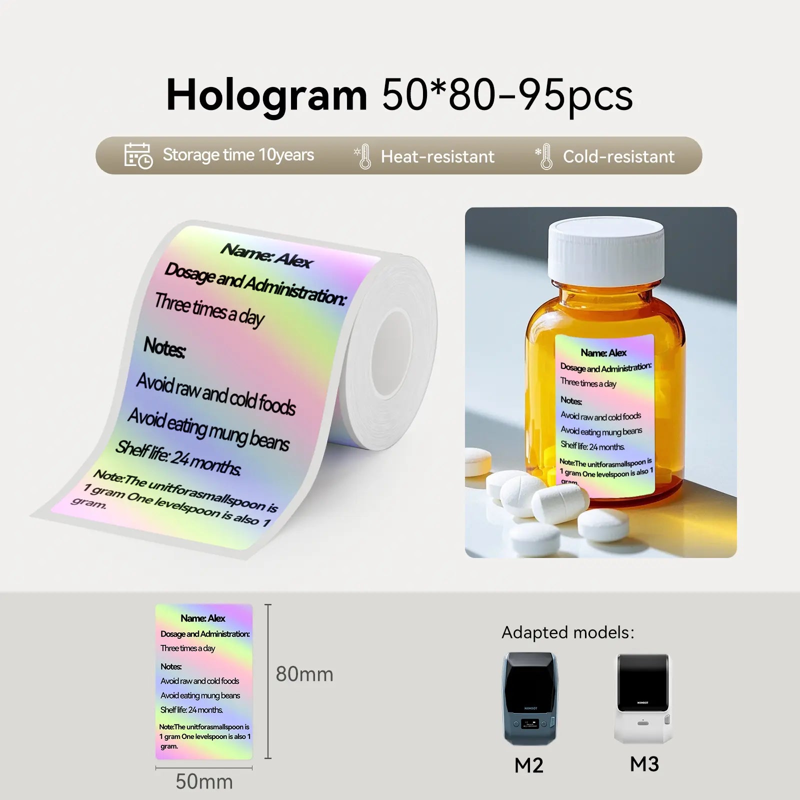 NIIMBOT Thermal Transfer Label Printer Labels for M2, M3-54